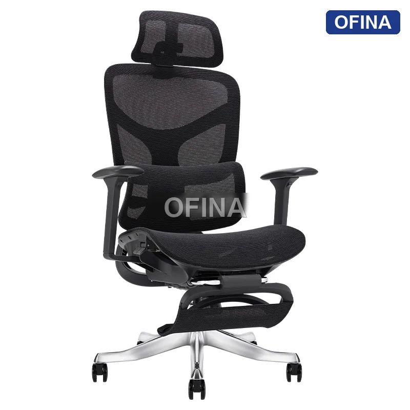 Ghế công thái học Ergonomic Alex 04 Black (Footrest)