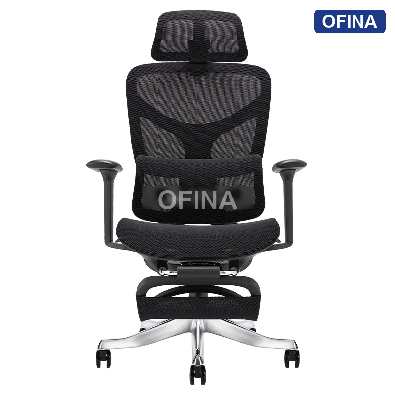 Ghế công thái học Ergonomic Alex 04 Black (Footrest) thumbnail 3