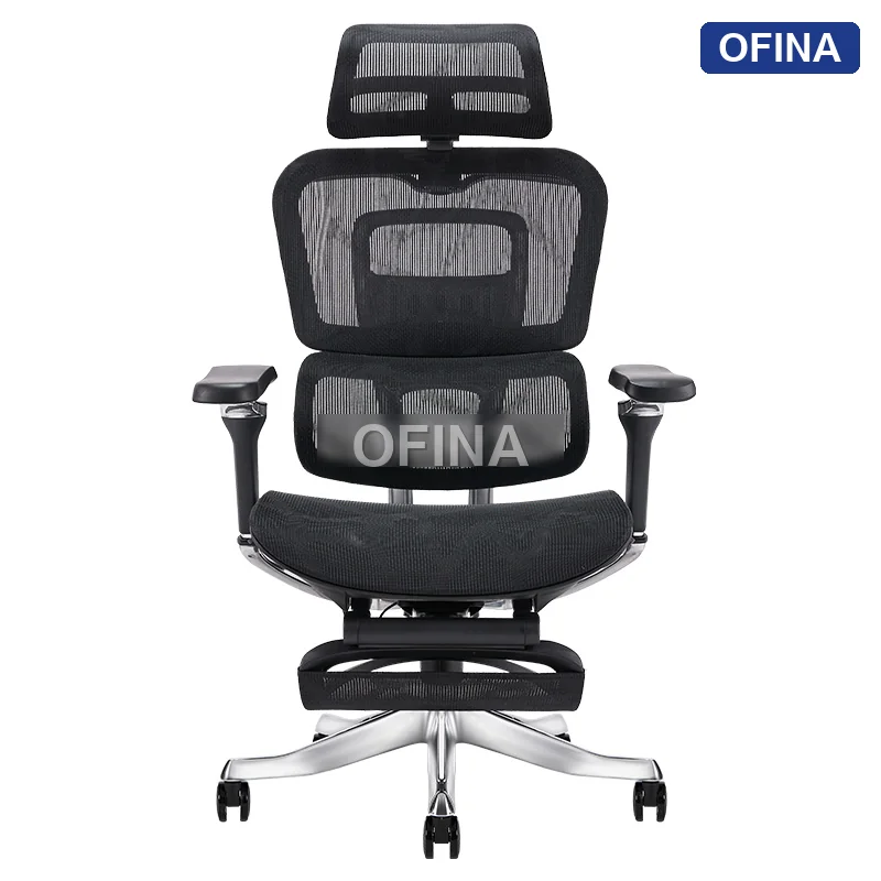 Ghế công thái học Ergonomic Alex 06 Black (Footrest)