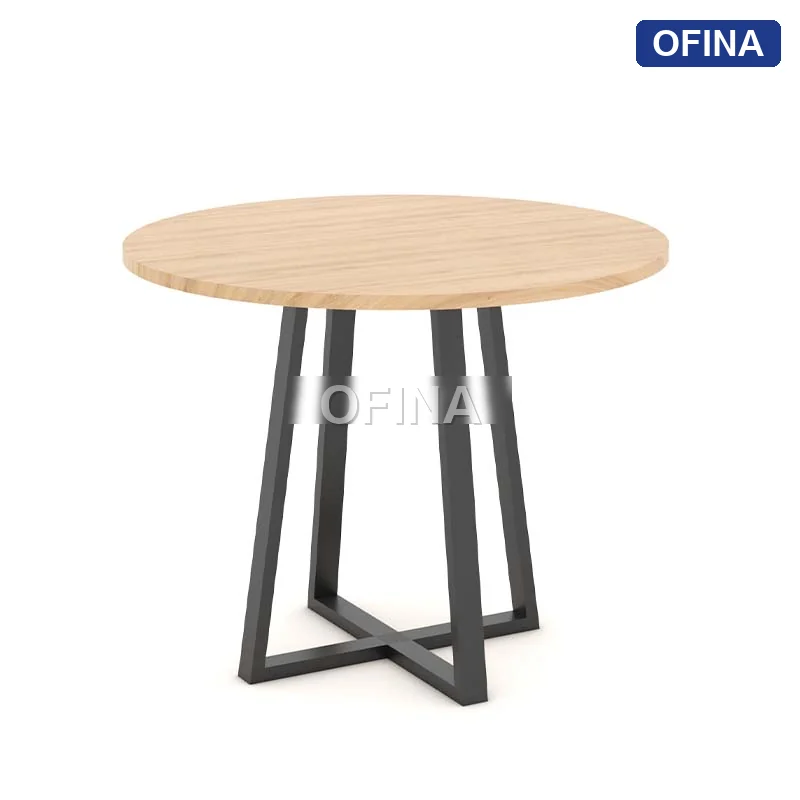 Bàn tròn B02 khung đen