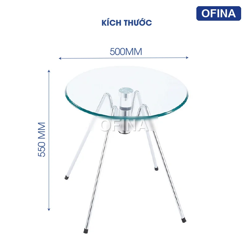 Bàn cafe mặt kính C21 thumbnail 2