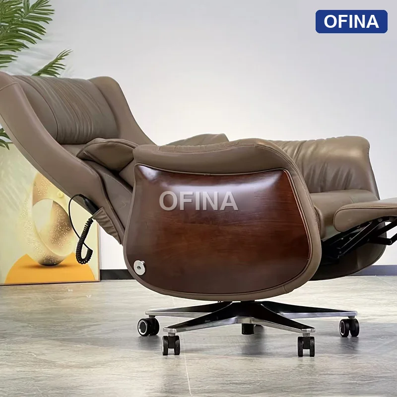 Ghế lãnh đạo massage da bò Commander Prime CDP01-BN thumbnail 4