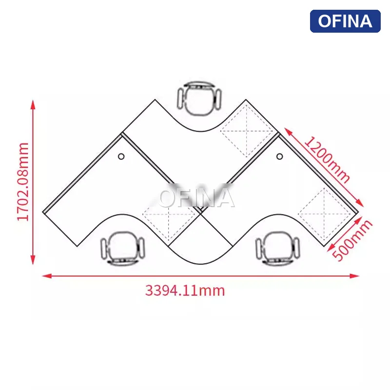 Cụm bàn làm việc 3 người CG06-3317 thumbnail 3