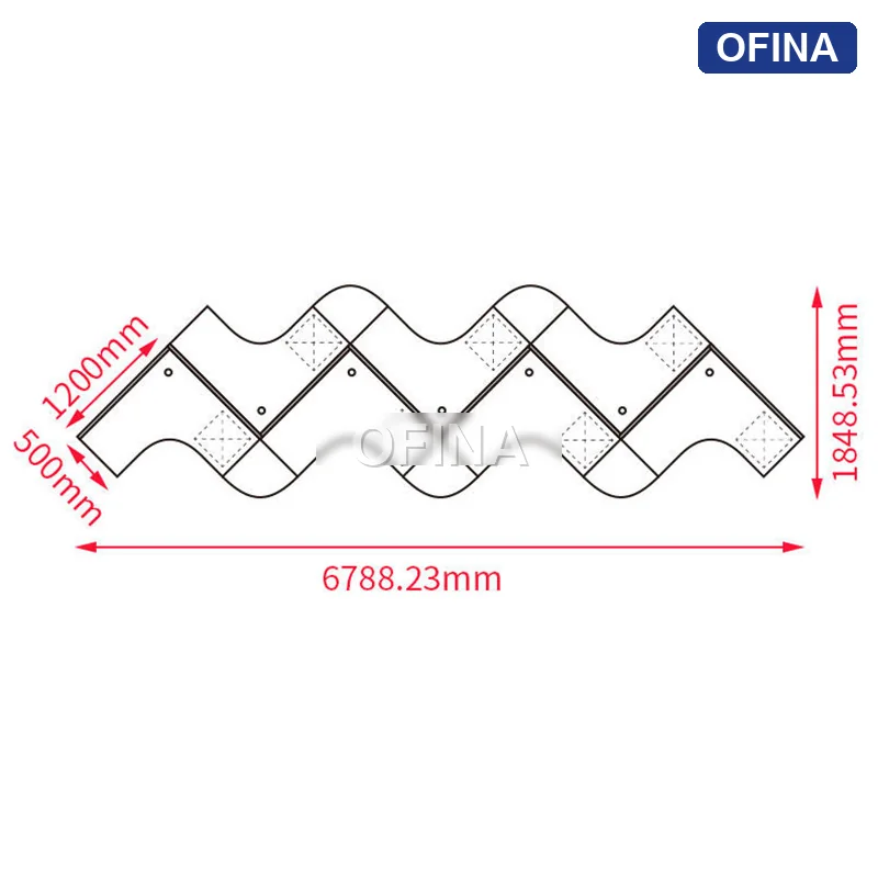 Cụm bàn làm việc (6+1) người CG06-6718 thumbnail 2