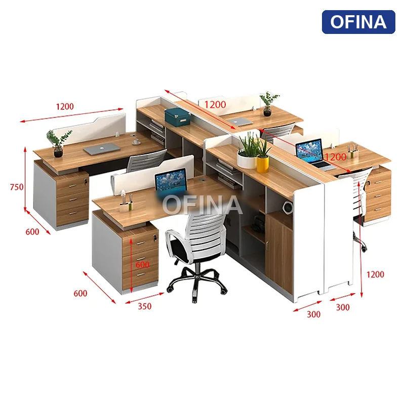 Cụm bàn làm việc 4 người CG09-3024 thumbnail 2