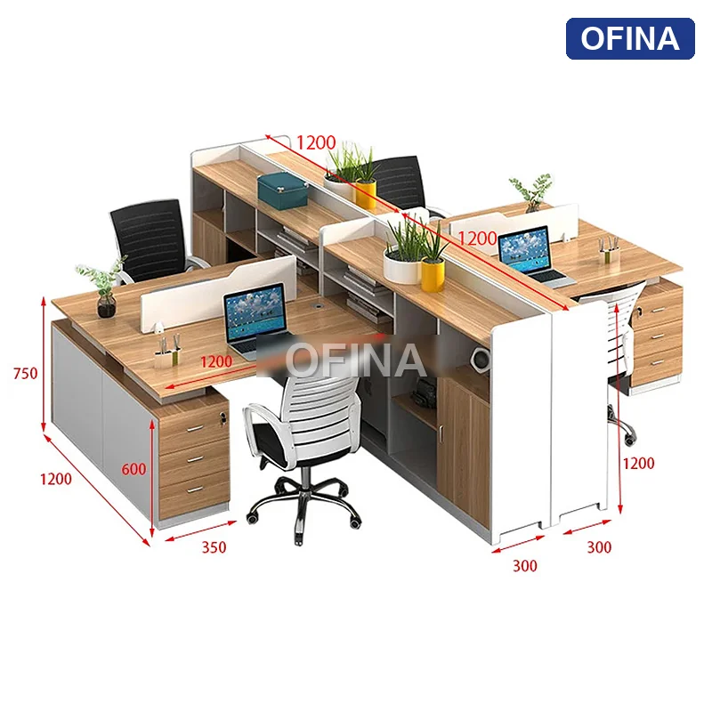 Cụm bàn làm việc 4 người CG09-3024X thumbnail 2