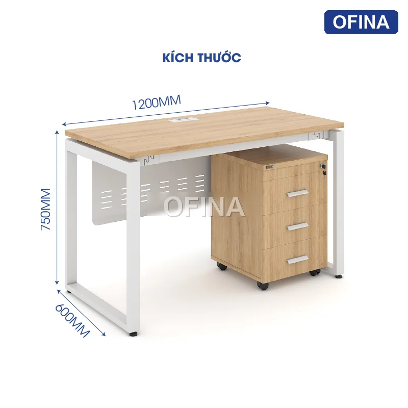 Bàn làm việc Eos EU01B khung trắng thumbnail 9