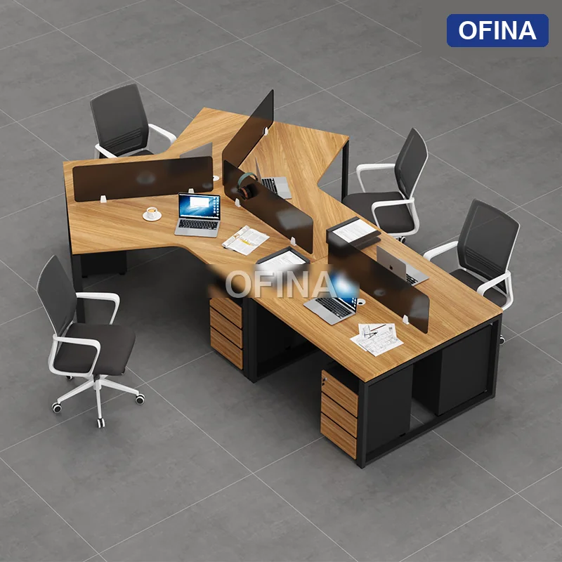 Cụm bàn làm việc 4+1 người Eos EUC01-3526 thumbnail 2