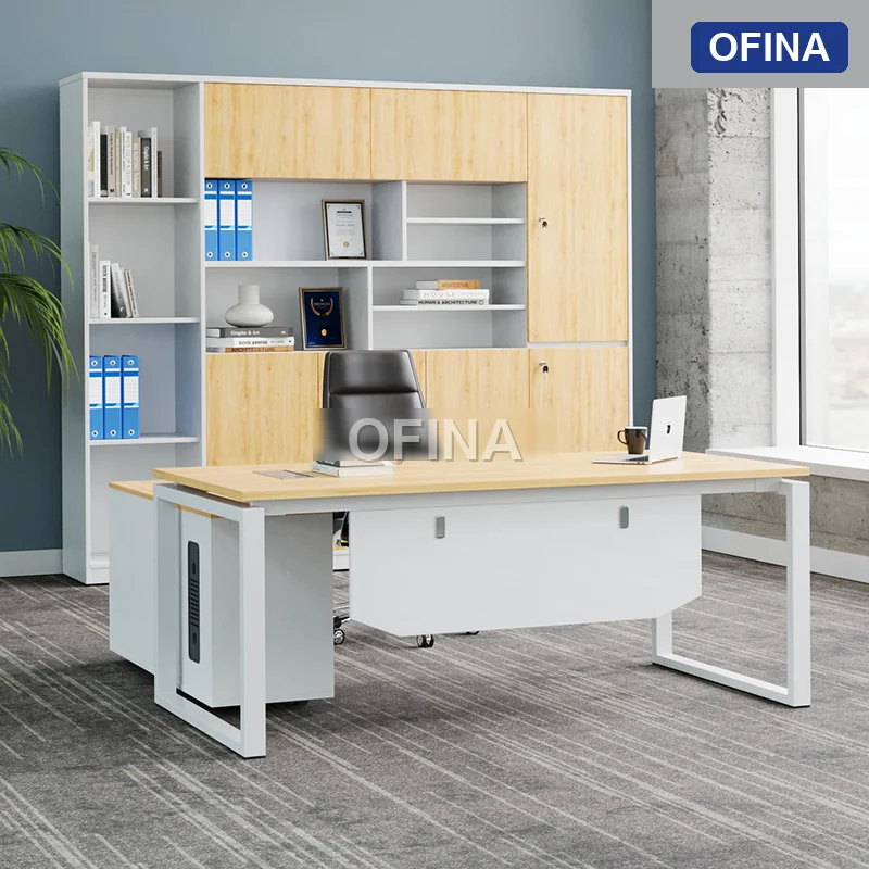 Bàn giám đốc Eos EUTP02-1608 khung trắng