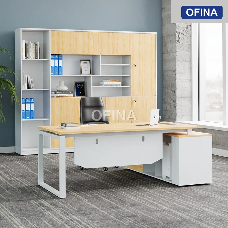 Bàn giám đốc Eos EUTP03 khung trắng