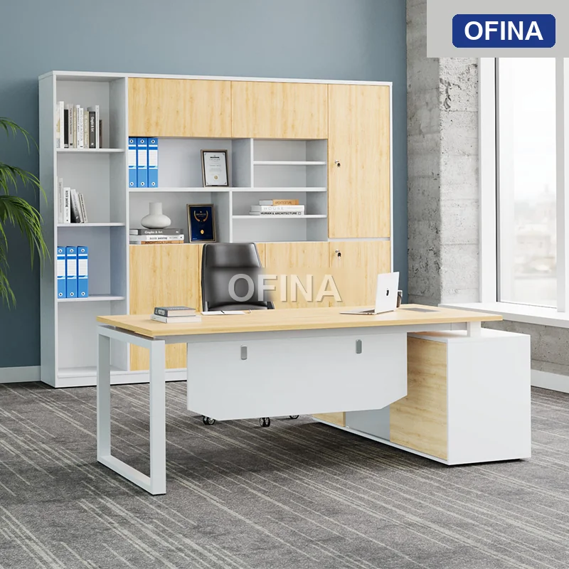 Bàn giám đốc Eos EUTP04 khung trắng