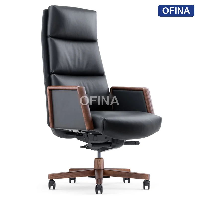 Ghế lãnh đạo da bò Fuji FJ-12A-BL