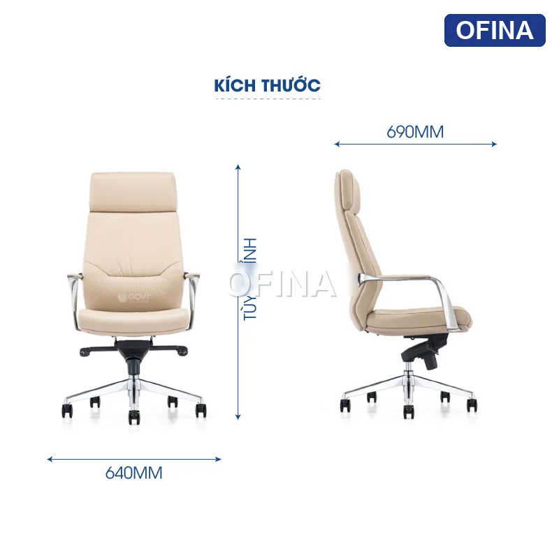 Ghế lãnh đạo da FUJI FJ-1815A thumbnail 4