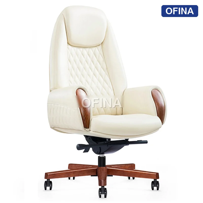 Ghế lãnh đạo da bò Italy Fuji FJ-183A-WH