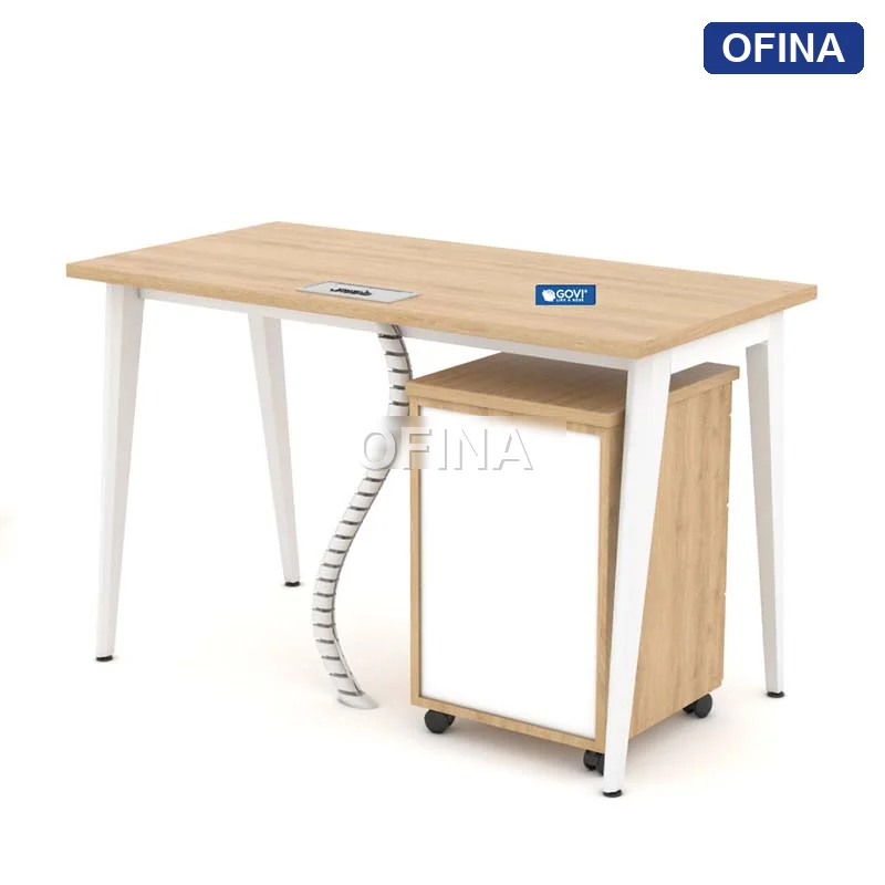 Bàn làm việc Gaia GA01 khung trắng thumbnail 3