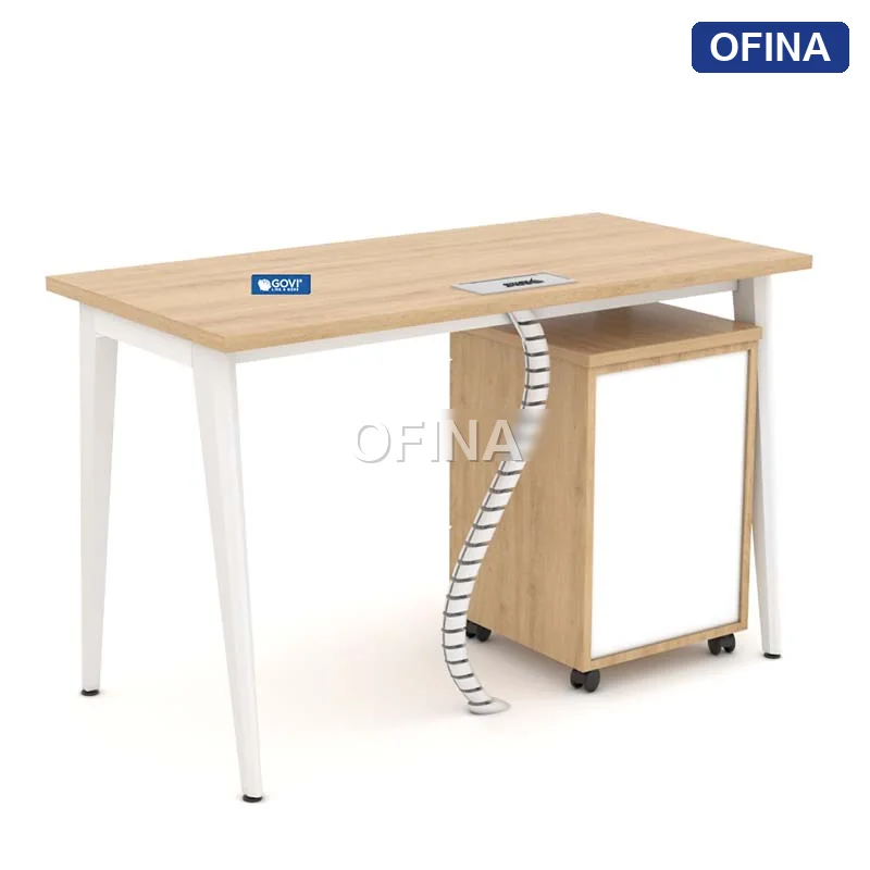 Bàn làm việc Gaia GA01 khung trắng thumbnail 4
