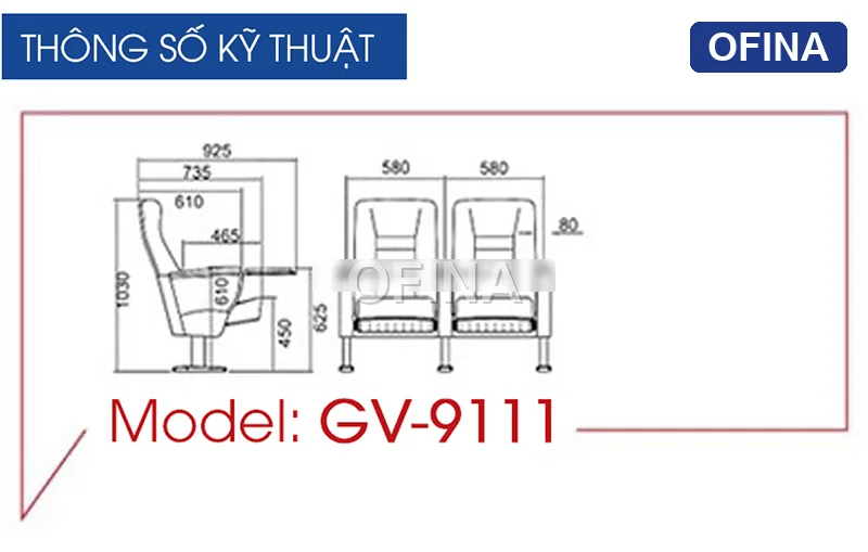 Ghế hội trường GV-9111 thumbnail 3