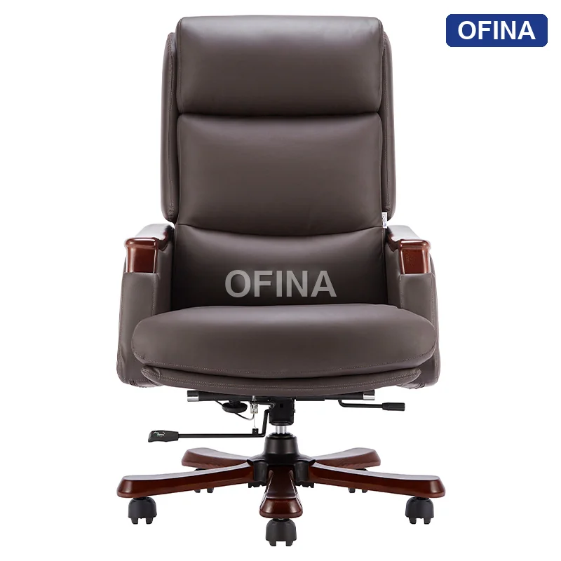 Ghế lãnh đạo da bò Leon LE-613A-BN thumbnail 2