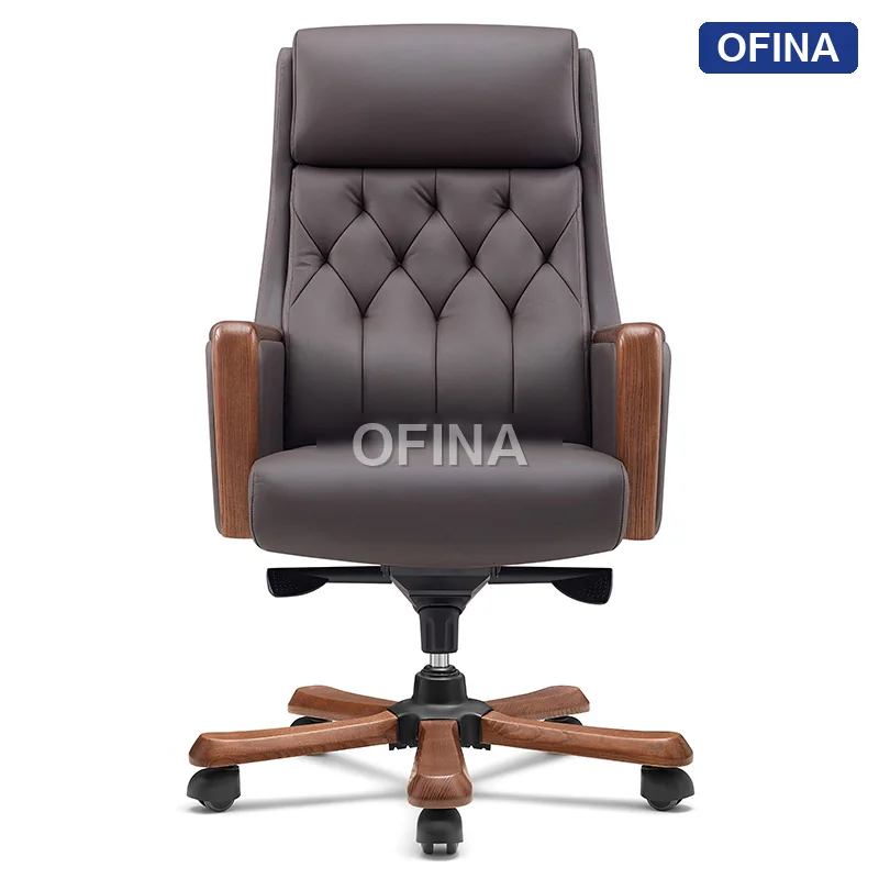 Ghế lãnh đạo da bò Leon LE-625A-BN thumbnail 2