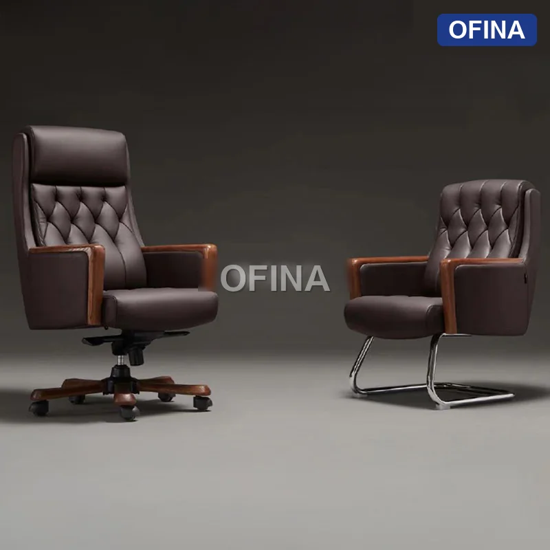 Ghế lãnh đạo da bò Leon LE-625A-BN thumbnail 5