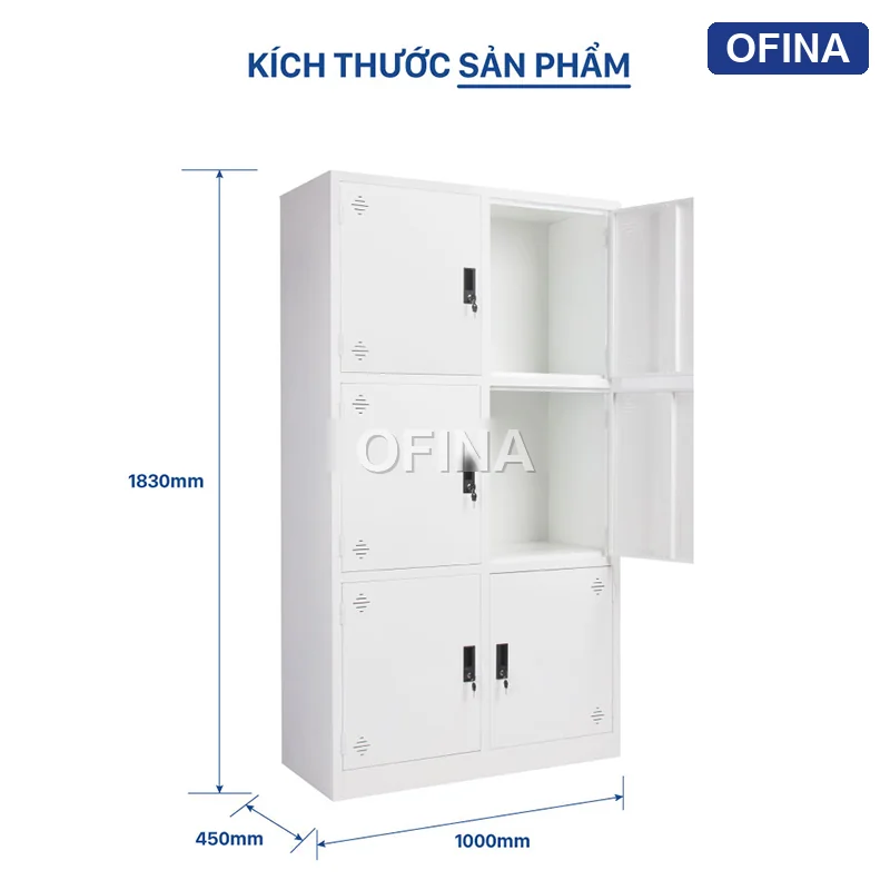 Tủ locker sắt 6 ngăn LK06-T thumbnail 4