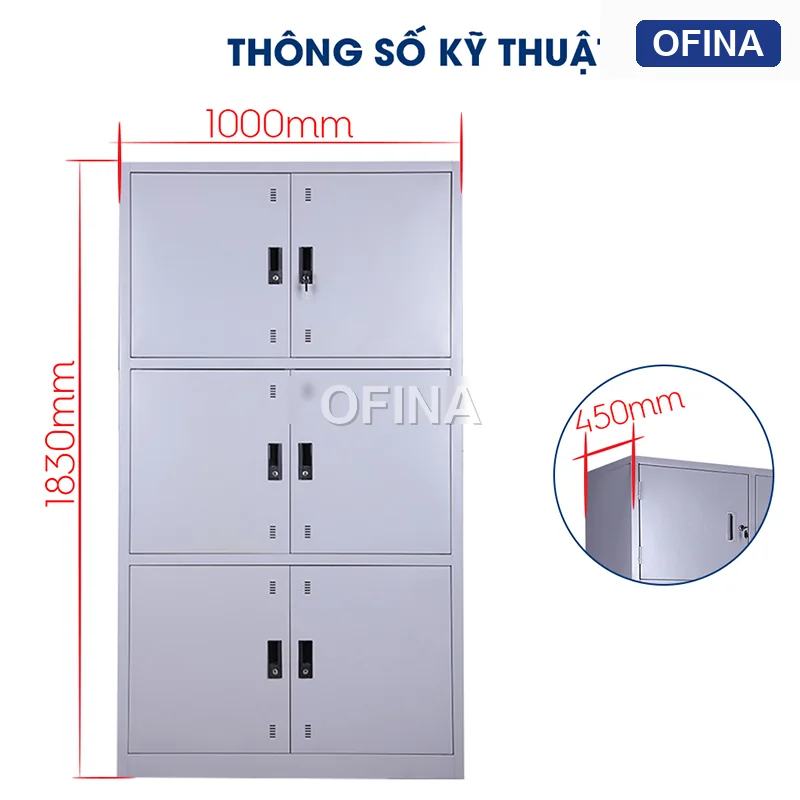 Tủ locker sắt 6 ngăn LK06 thumbnail 3