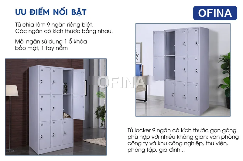 Tủ locker sắt 9 ngăn LK09 thumbnail 3