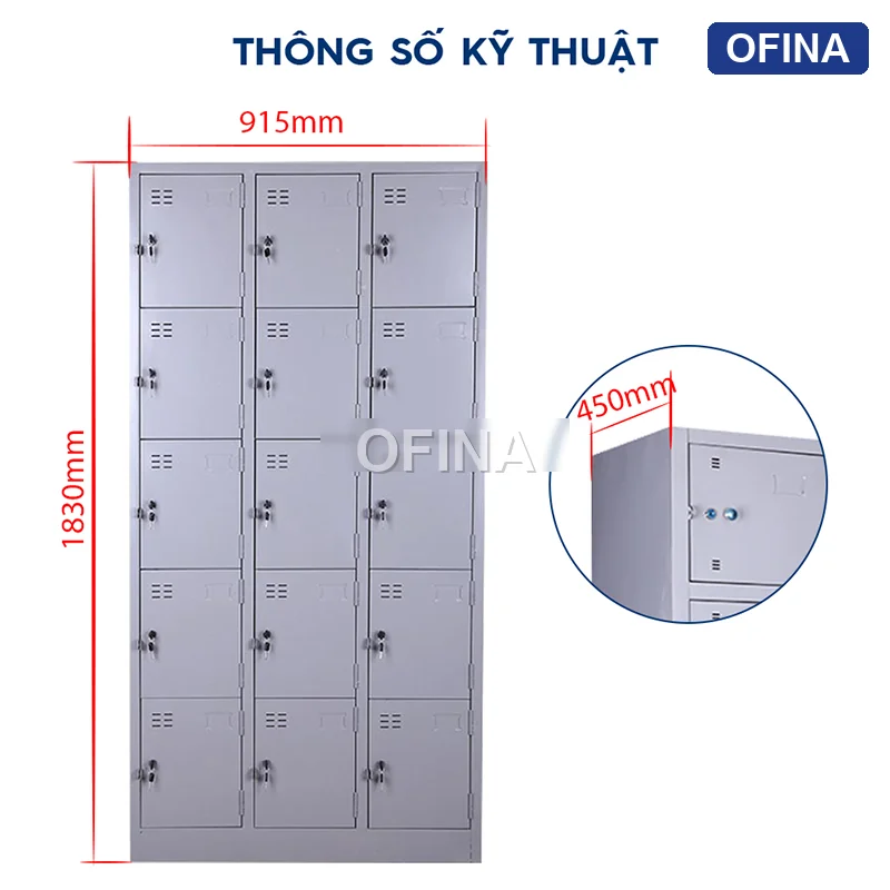 Tủ locker sắt 15 ngăn LK15 thumbnail 4