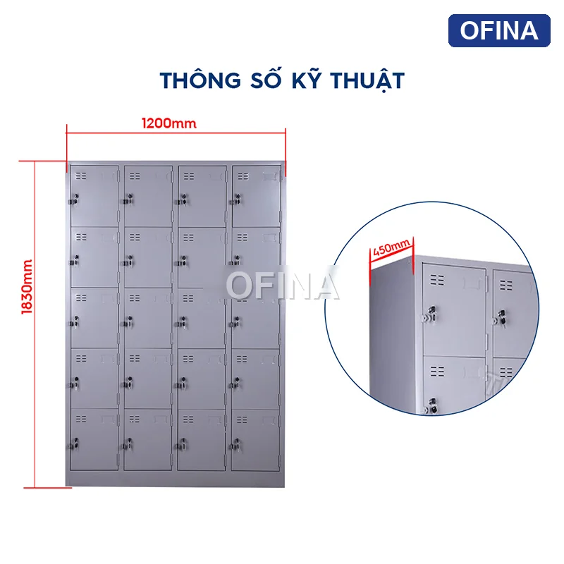 Tủ locker sắt 20 ngăn LK20 thumbnail 5