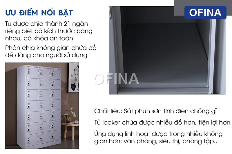 Tủ locker sắt 21 ngăn LK21 thumbnail 3