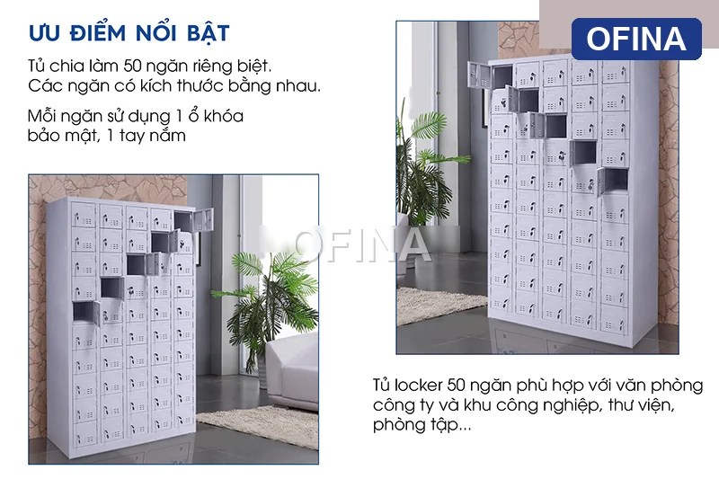 Tủ locker sắt 50 ngăn LK50 thumbnail 2