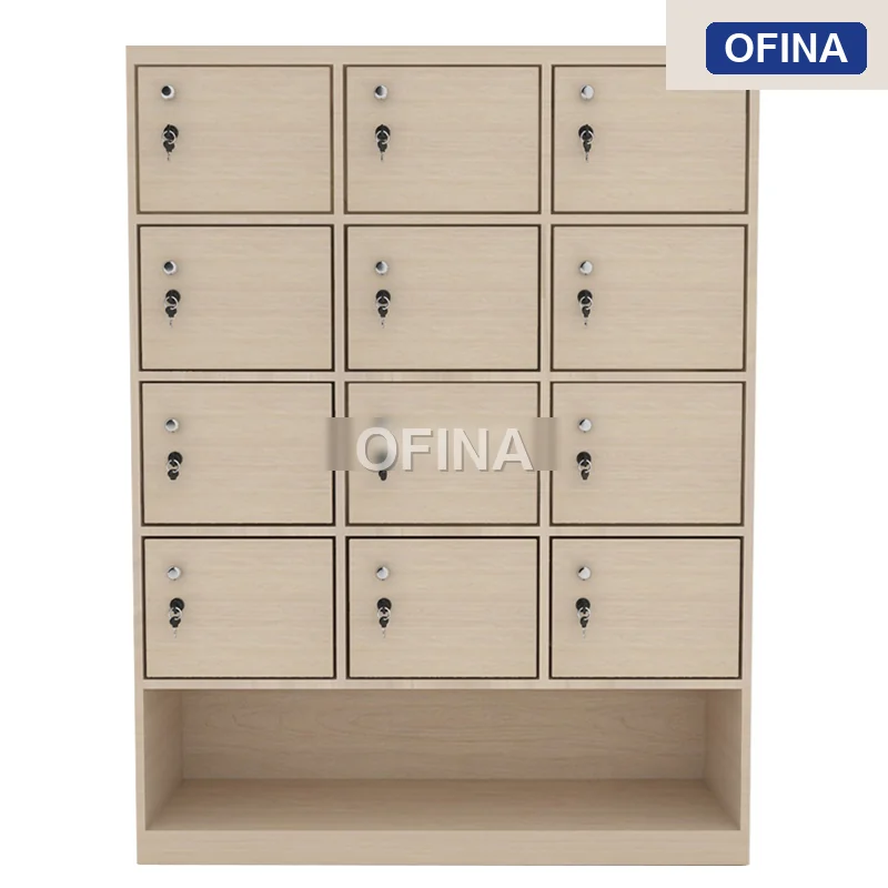 Tủ locker gỗ 12 cánh liền kệ giày LKG12G-DV thumbnail 2