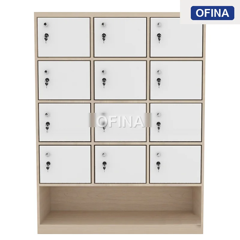 Tủ locker gỗ 12 cánh liền kệ giày LKG12G-MT thumbnail 2