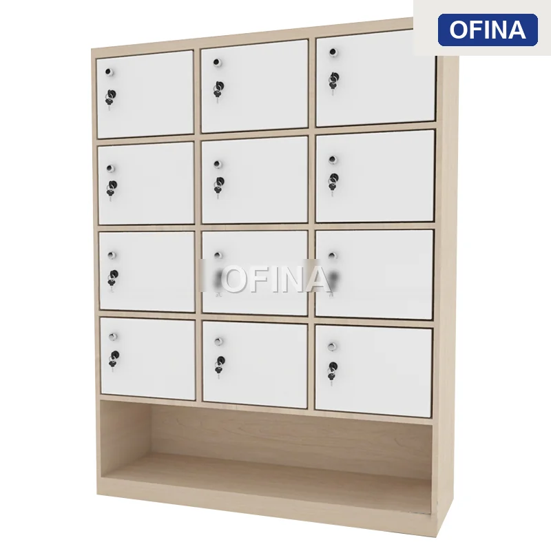 Tủ locker gỗ 12 cánh liền kệ giày LKG12G-MT thumbnail 3