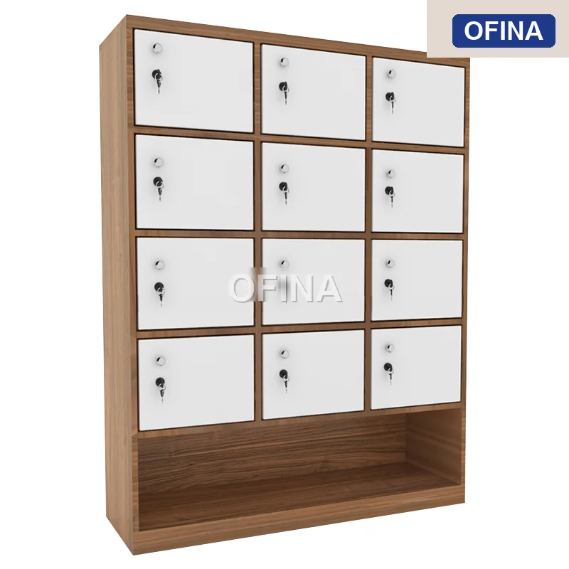 Tủ locker gỗ 12 cánh liền kệ giày LKG12G-MT thumbnail 4