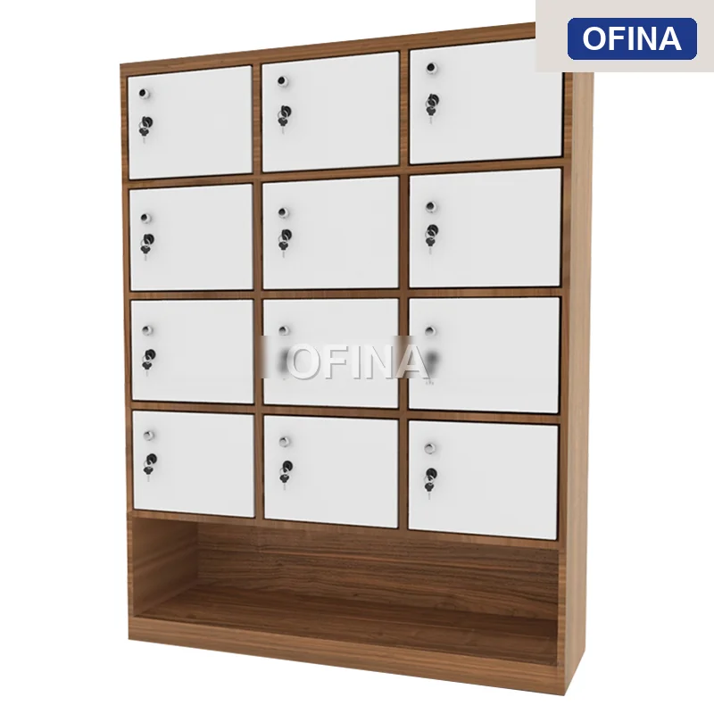 Tủ locker gỗ 12 cánh liền kệ giày LKG12G-MT thumbnail 6