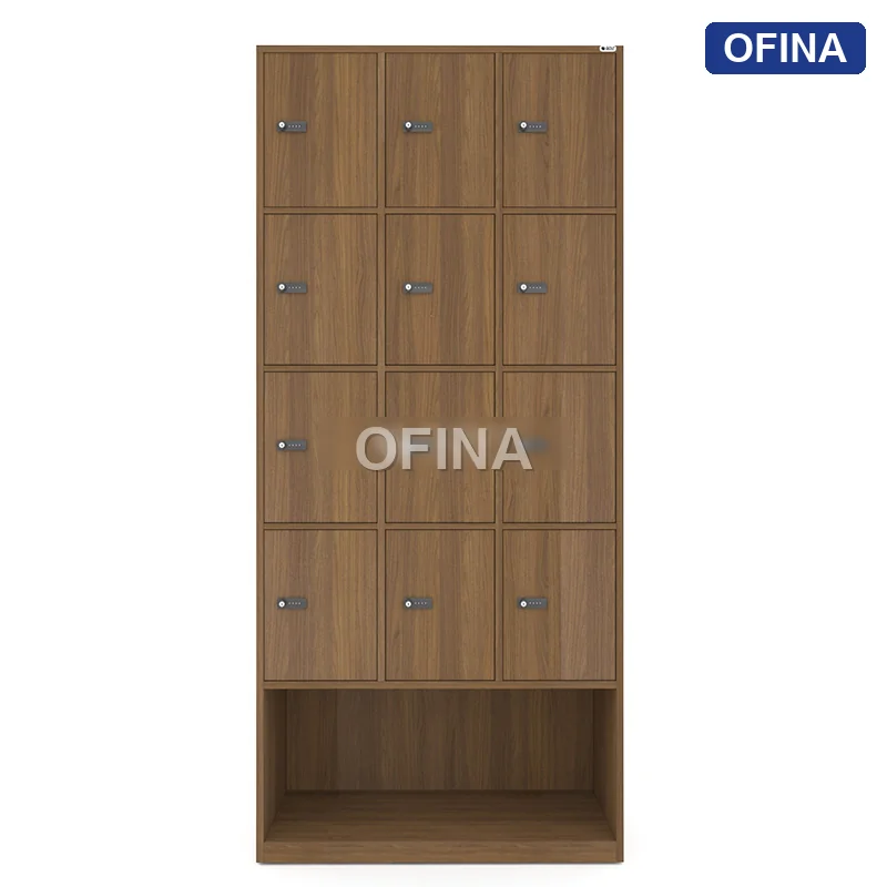 Tủ locker gỗ 12 cánh khóa mật mã liền kệ giày LKG12GMM-DV thumbnail 4