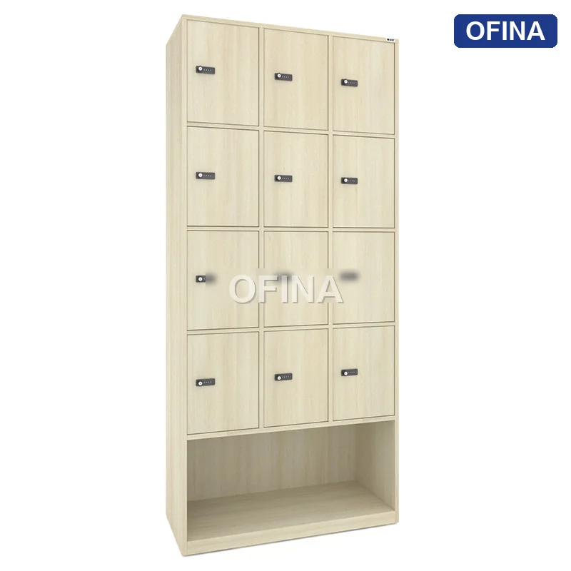 Tủ locker gỗ 12 cánh khóa mật mã liền kệ giày LKG12GMM-DV thumbnail 6
