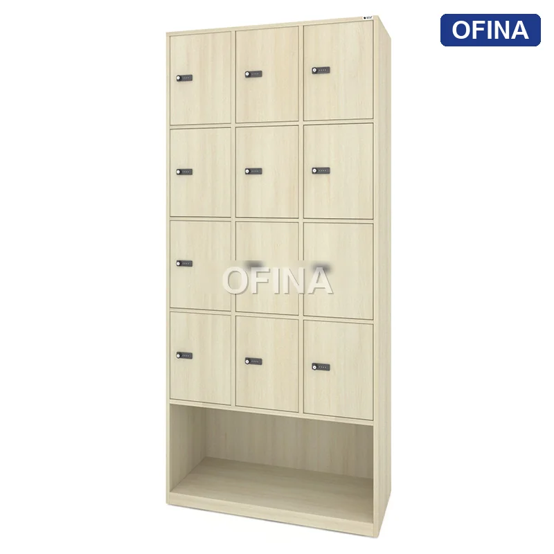 Tủ locker gỗ 12 cánh khóa mật mã liền kệ giày LKG12GMM-DV thumbnail 8