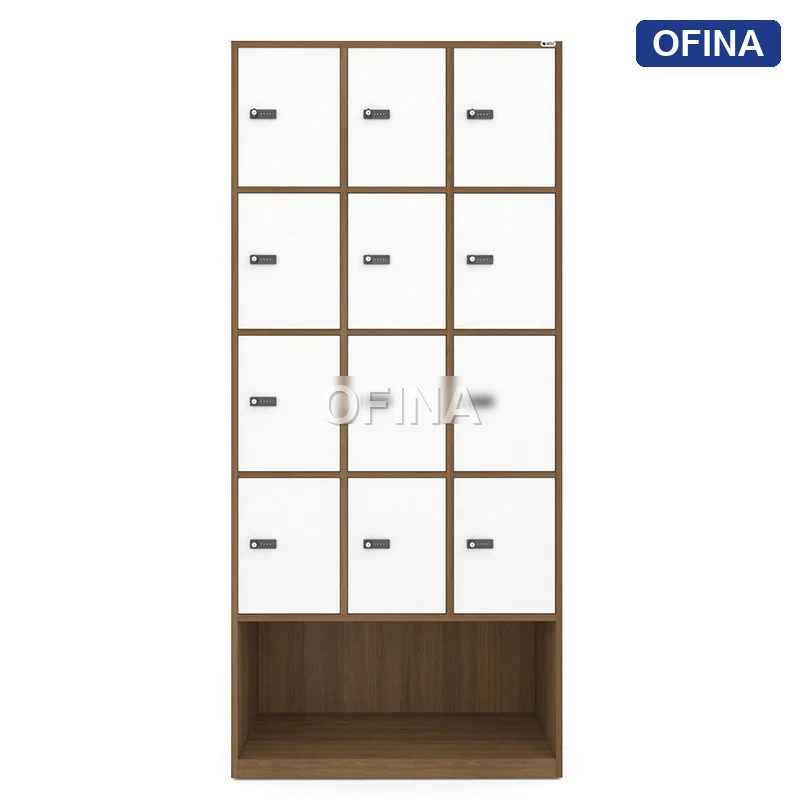 Tủ locker gỗ 12 cánh khóa mật mã liền kệ giày LKG12GMM-MT thumbnail 5
