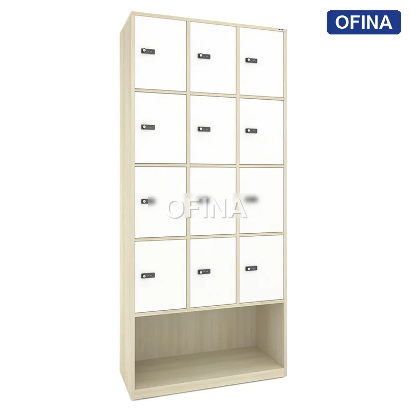 Tủ locker gỗ 12 cánh khóa mật mã liền kệ giày LKG12GMM-MT thumbnail 7