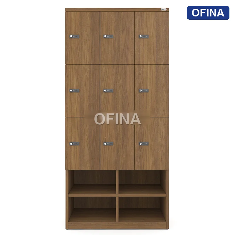 Tủ locker gỗ 9 cánh khóa mật mã liền kệ giày LKG9GMM-DV thumbnail 5