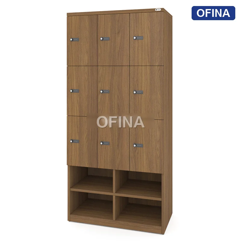 Tủ locker gỗ 9 cánh khóa mật mã liền kệ giày LKG9GMM-DV thumbnail 6