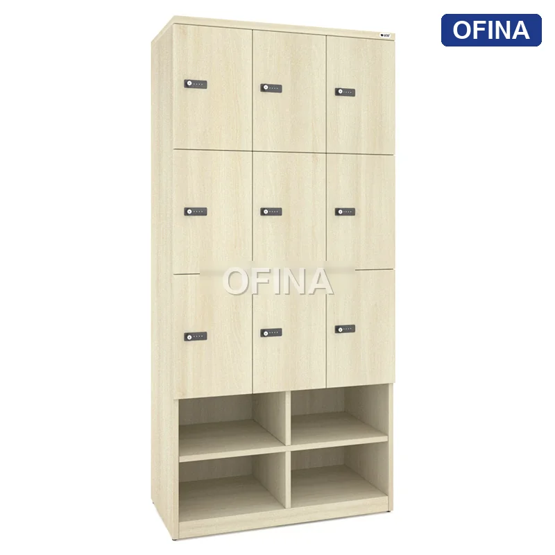 Tủ locker gỗ 9 cánh khóa mật mã liền kệ giày LKG9GMM-DV thumbnail 7