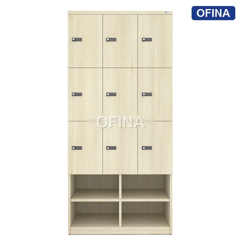 Tủ locker gỗ 9 cánh khóa mật mã liền kệ giày LKG9GMM-DV thumbnail 8
