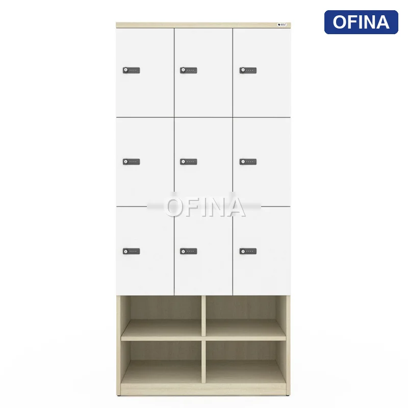 Tủ locker gỗ 9 cánh khóa mật mã liền kệ giày LKG9GMM-MT thumbnail 7