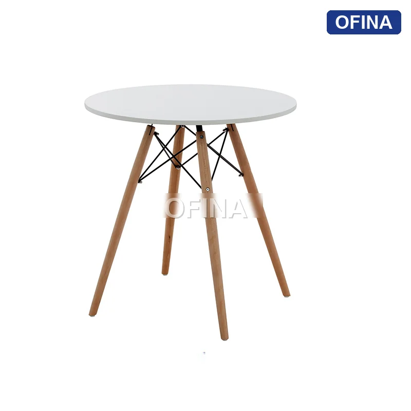 Bàn cafe Eames tròn D800 màu trắng
