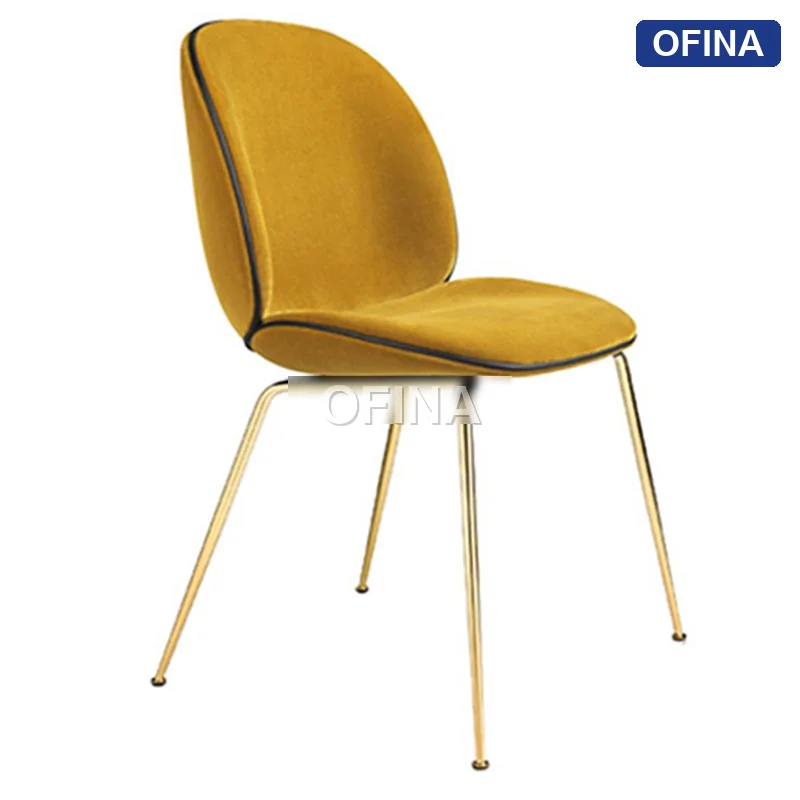 Ghế Gubi nỉ nhung chân mạ vàng thumbnail 2