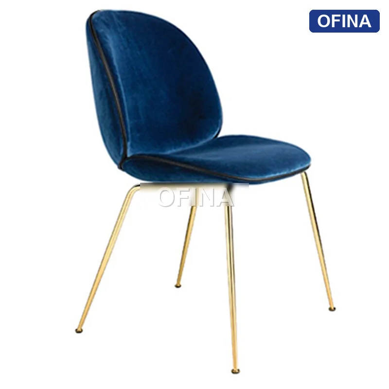 Ghế Gubi nỉ nhung chân mạ vàng thumbnail 3