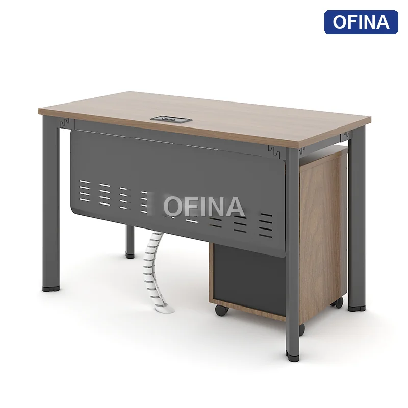 Bàn làm việc Oval OV01B khung đen thumbnail 4